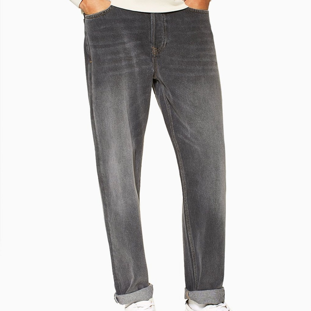 Topman Men's Washed Grey Original Jeans W32 L32